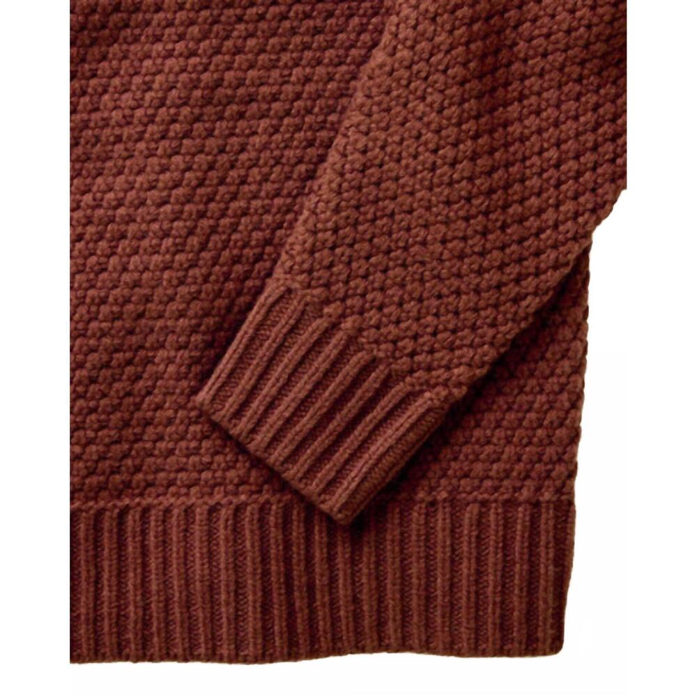 NEW TAYLOR STITCH the fisherman sweater in heather brick merino - Picture 3 of 5